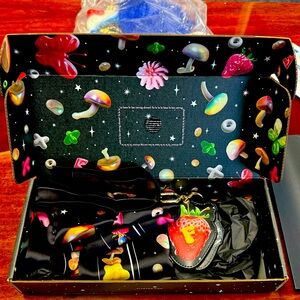 Fluevog holiday box with scarf and small strawberry mirror (no gift certificate)